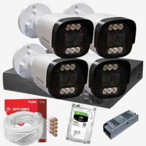 Renkli Gece Görüşlü 5MP Full HD 4 Kameralı Güvenlik Kamerası Seti