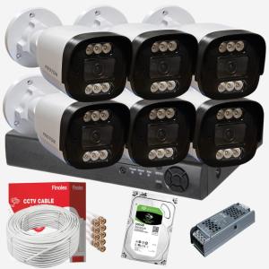 Proton 6 Kameralı Mikrofonlu Sesli 4K POE IP Kamera Seti